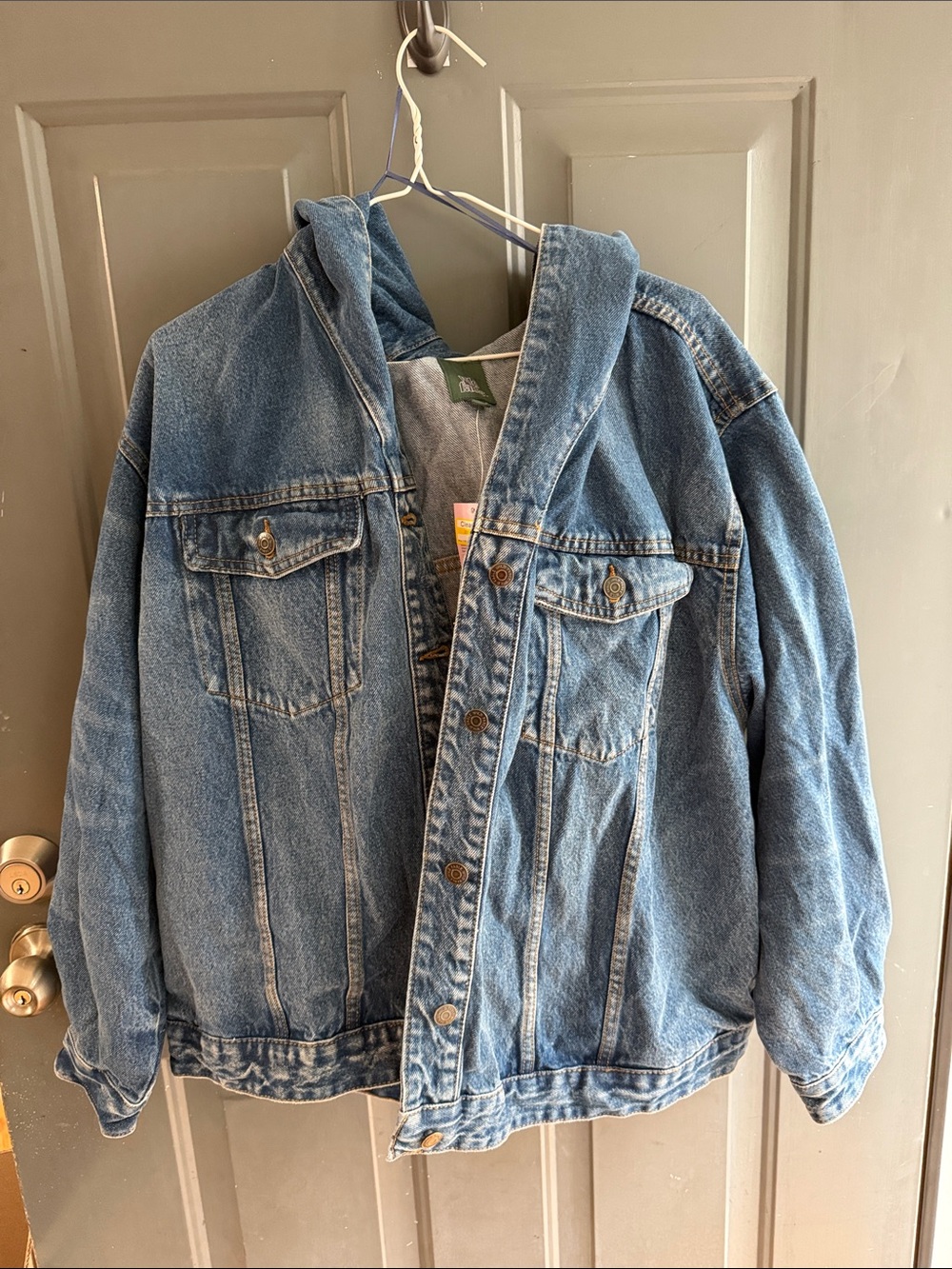 wild fable Light Blue Denim Hooded Jacket